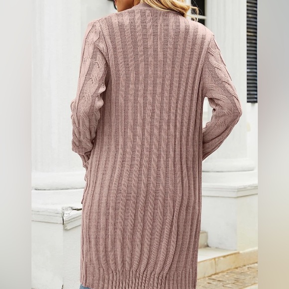 Beige/Tan Knit Button Down Cardigan Sweater Plus Size - Picture 2 of 3